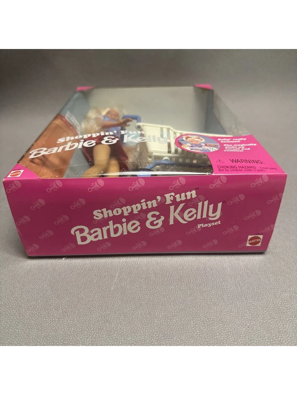 1995 Shoppin’ Fun Barbie & Kelly Playset Mattel #15756 Shopping Cart & Groceries